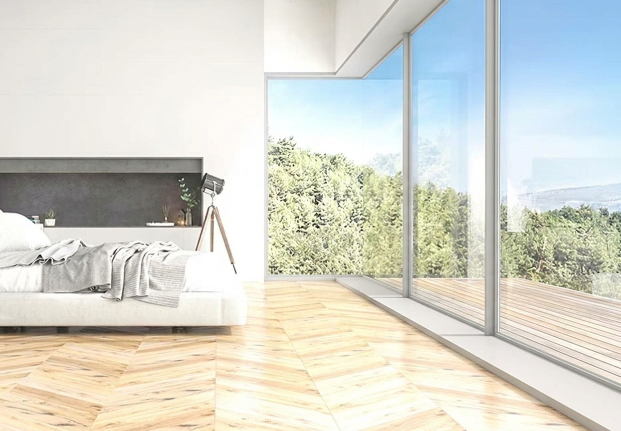 Living room, full-height glazing